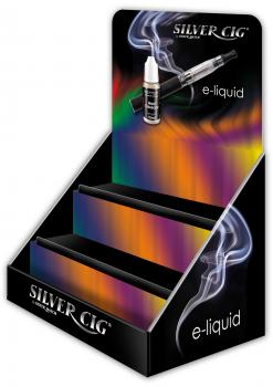Silver CIG E-Liquid 3 Etage Display für 63x10ml Flaschen(30x30x65cm)